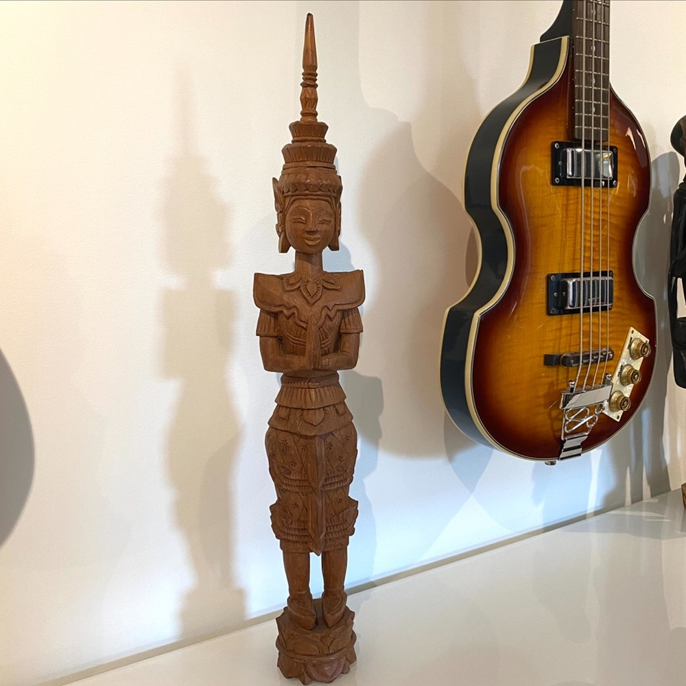 Vintage Solid Wood Hand Carved Buddha